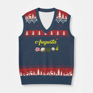 Augusta Georgia Golf Traditions Vintage V-Neck Knit Sweater Vest Pimento Cheese Southern Golfing Fan TS10 Navy Red Print Your Wear