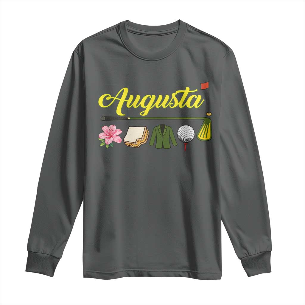Augusta Georgia Golf Traditions Vintage Long Sleeve Shirt Pimento Cheese Southern Golfing Fan TS10 Dark Heather Print Your Wear