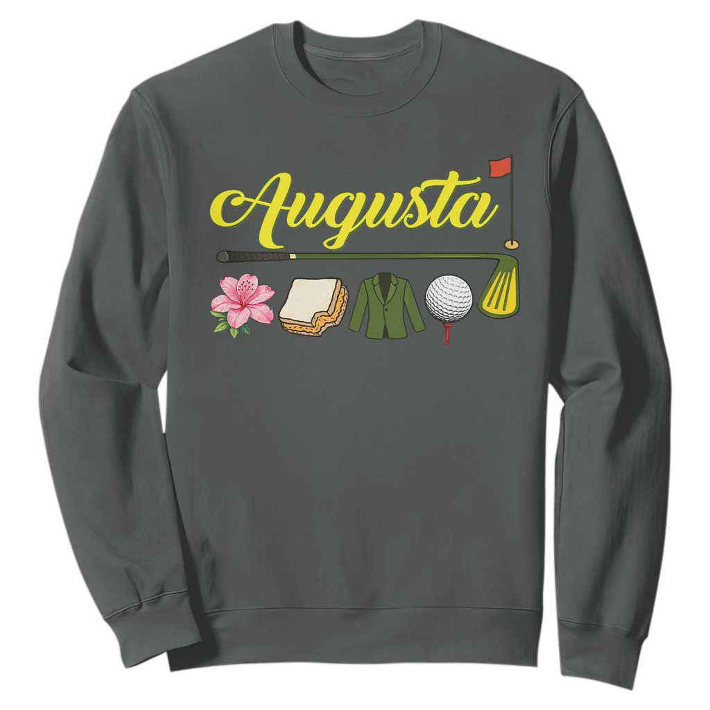 Augusta Georgia Golf Traditions Vintage Sweatshirt Pimento Cheese Southern Golfing Fan TS10 Dark Heather Print Your Wear