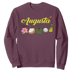 Augusta Georgia Golf Traditions Vintage Sweatshirt Pimento Cheese Southern Golfing Fan TS10 Maroon Print Your Wear