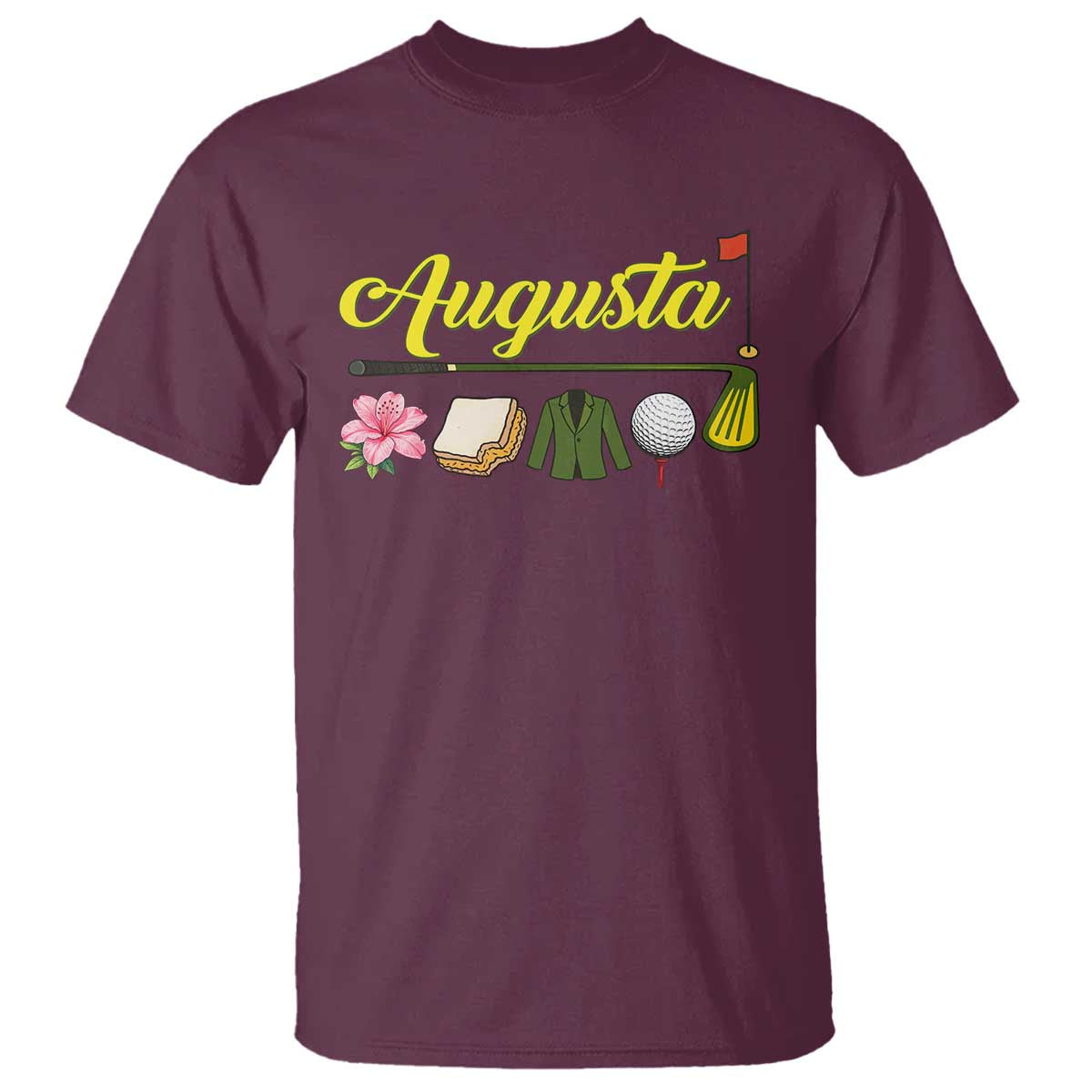 Augusta Georgia Golf Traditions Vintage T Shirt Pimento Cheese Southern Golfing Fan TS10 Maroon Print Your Wear