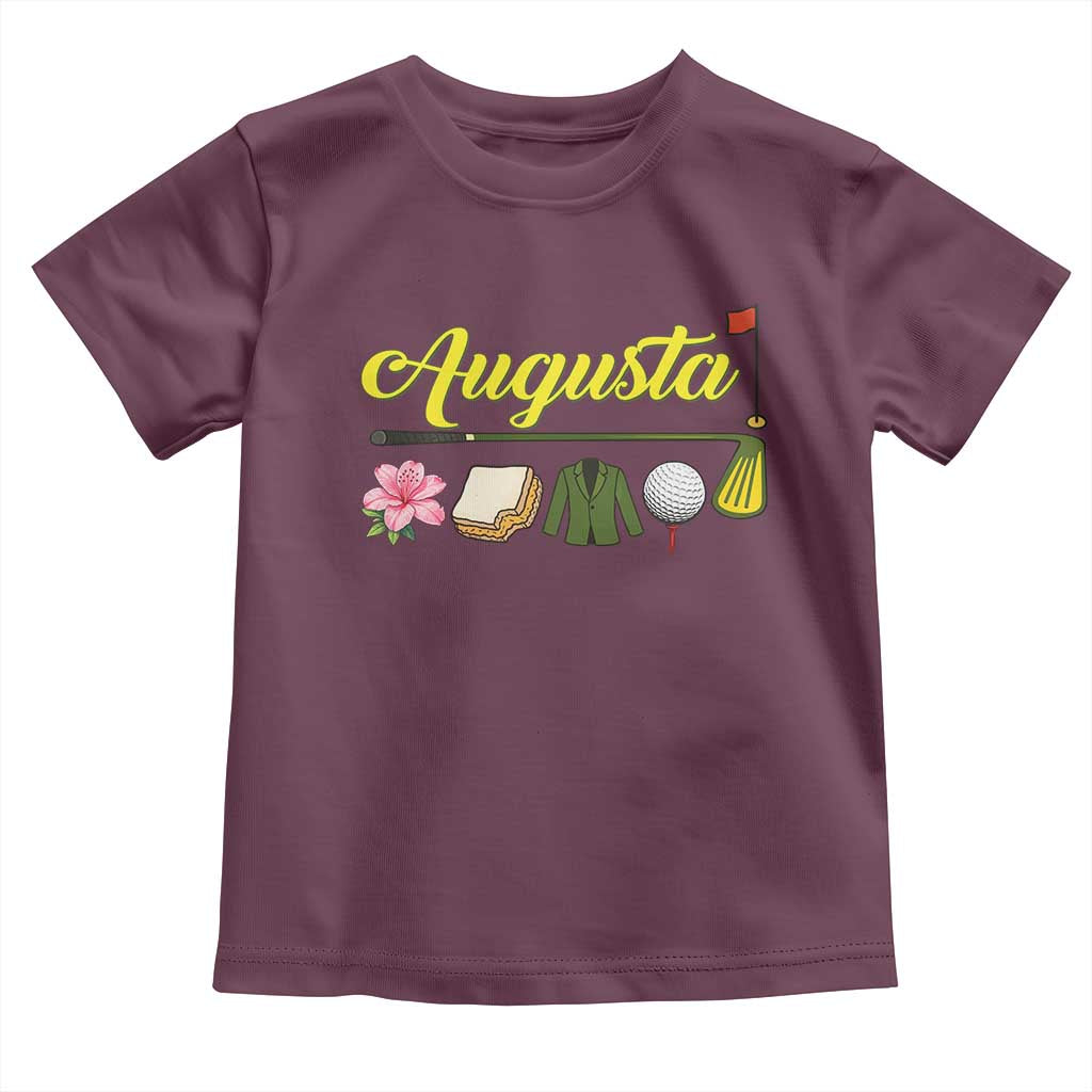 Augusta Georgia Golf Traditions Vintage Toddler T Shirt Pimento Cheese Southern Golfing Fan TS10 Maroon Print Your Wear