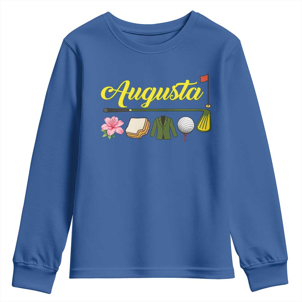Augusta Georgia Golf Traditions Vintage Youth Sweatshirt Pimento Cheese Southern Golfing Fan TS10 Royal Blue Print Your Wear