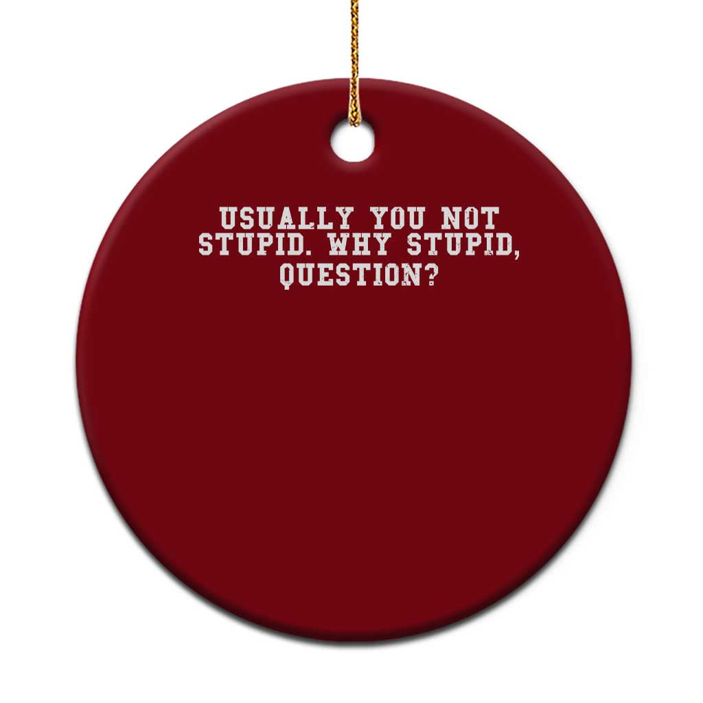 Why Stupid Questions Ceramic Ornament Funny Sci Fi Book TS10 1pc Red Print Your Wear