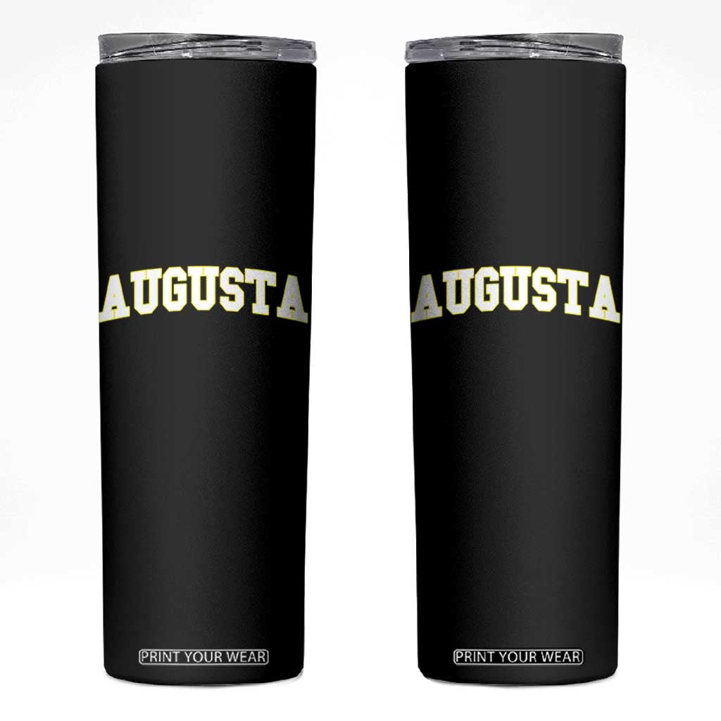 Vintage Augusta Georgia Sports Varsity Skinny Tumbler Retro Golf Lover Georgia Golfing Fan TS10 Black Print Your Wear
