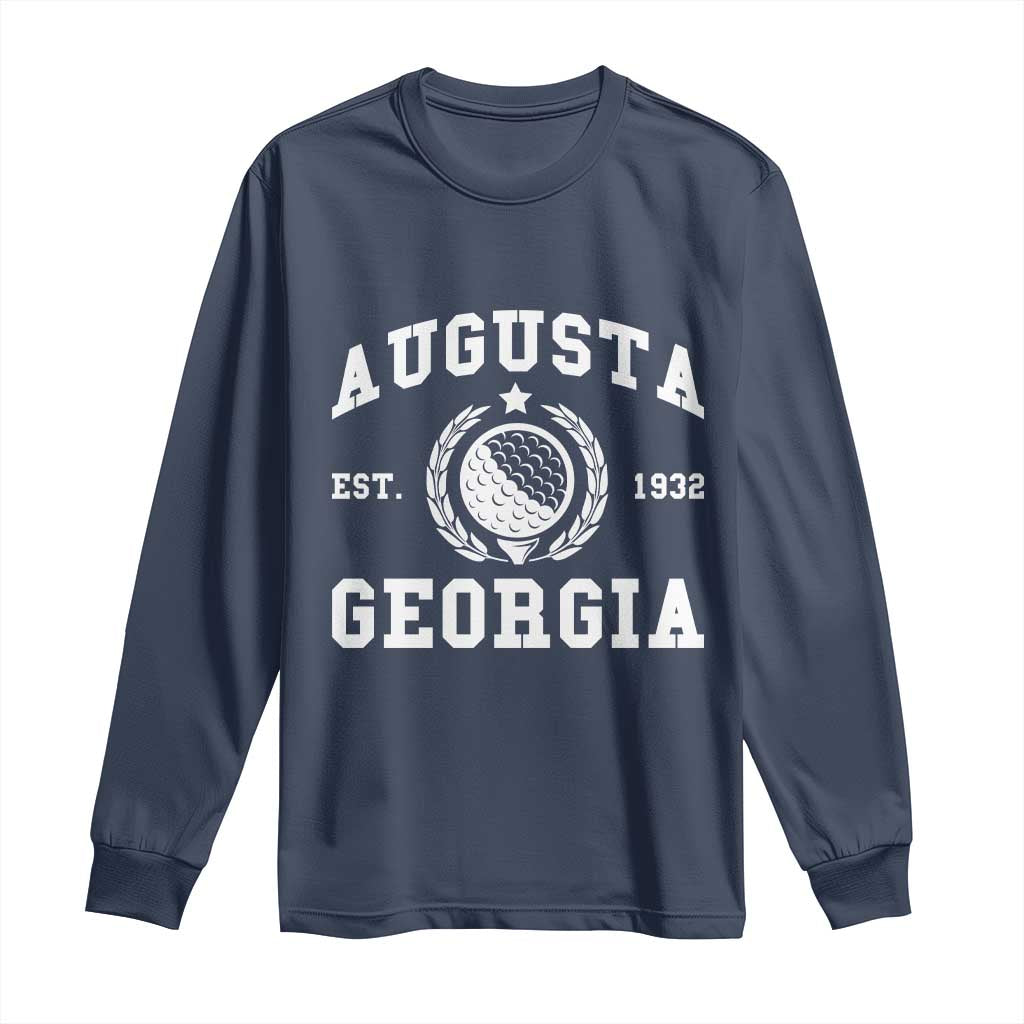 Generic Augusta Georgia Long Sleeve Shirt Vintage Style Golf Pullover Golf Lover Gift TS10 Navy Print Your Wear