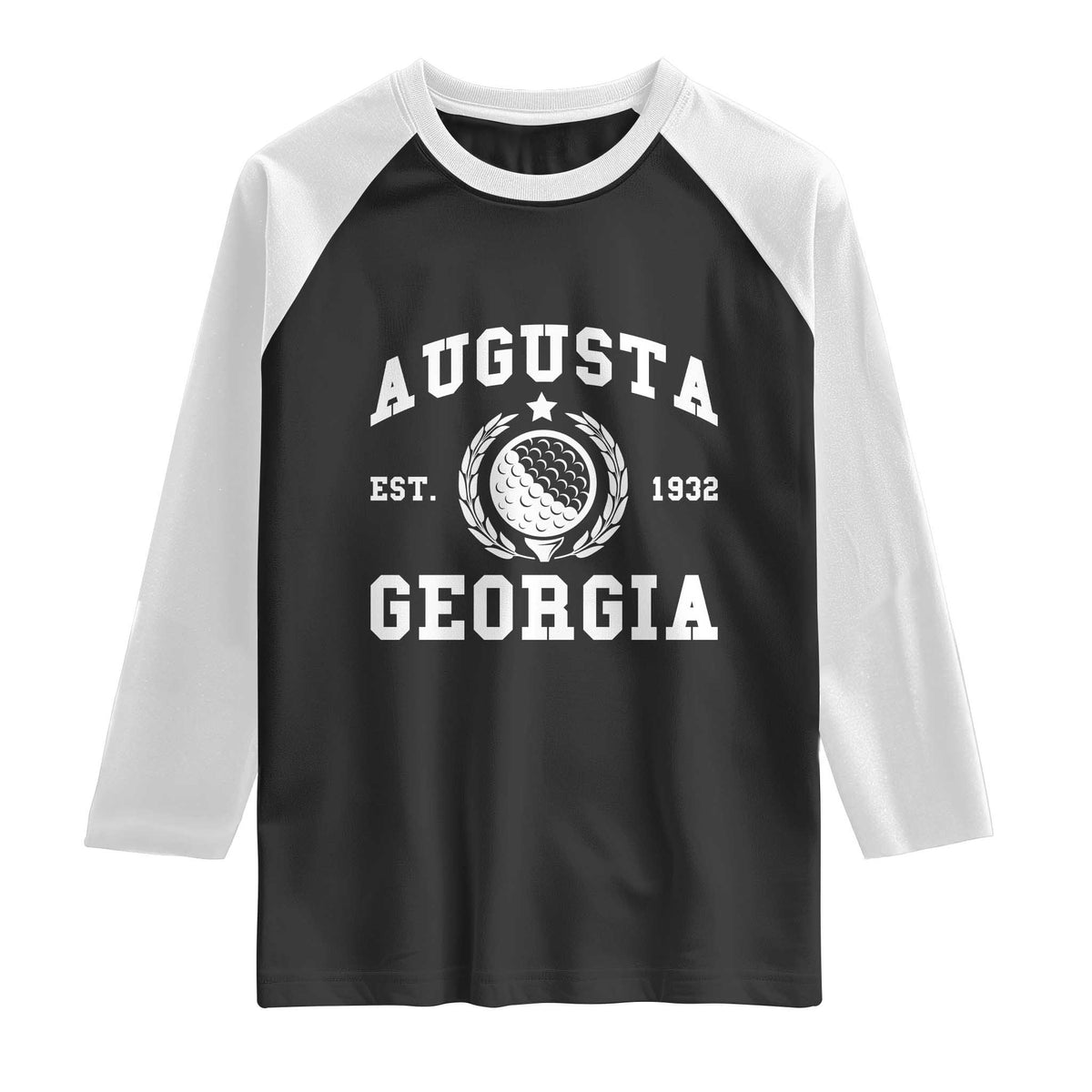 Generic Augusta Georgia Raglan Shirt Vintage Style Golf Pullover Golf Lover Gift TS10 Black White Print Your Wear