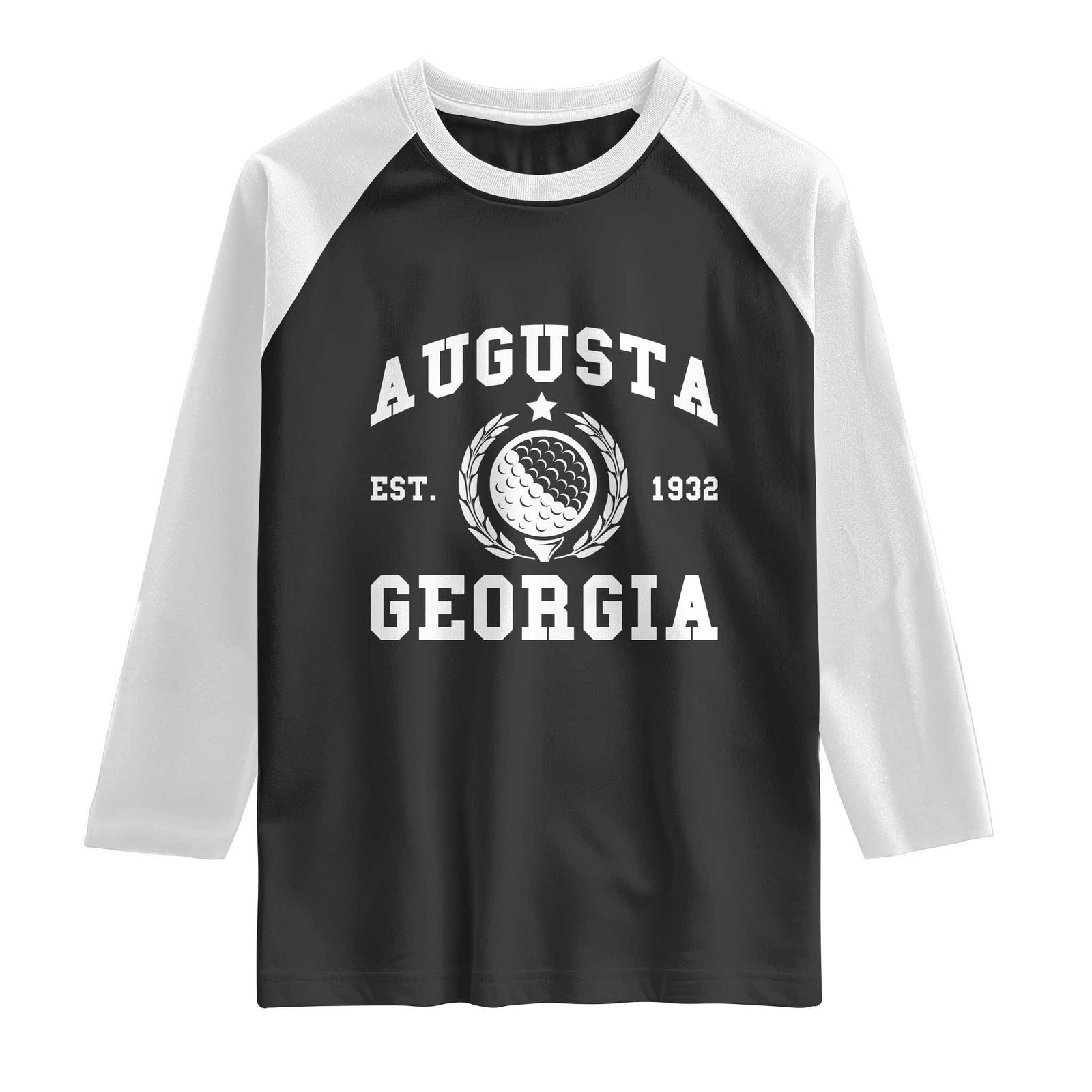 Generic Augusta Georgia Raglan Shirt Vintage Style Golf Pullover Golf Lover Gift TS10 Black White Print Your Wear