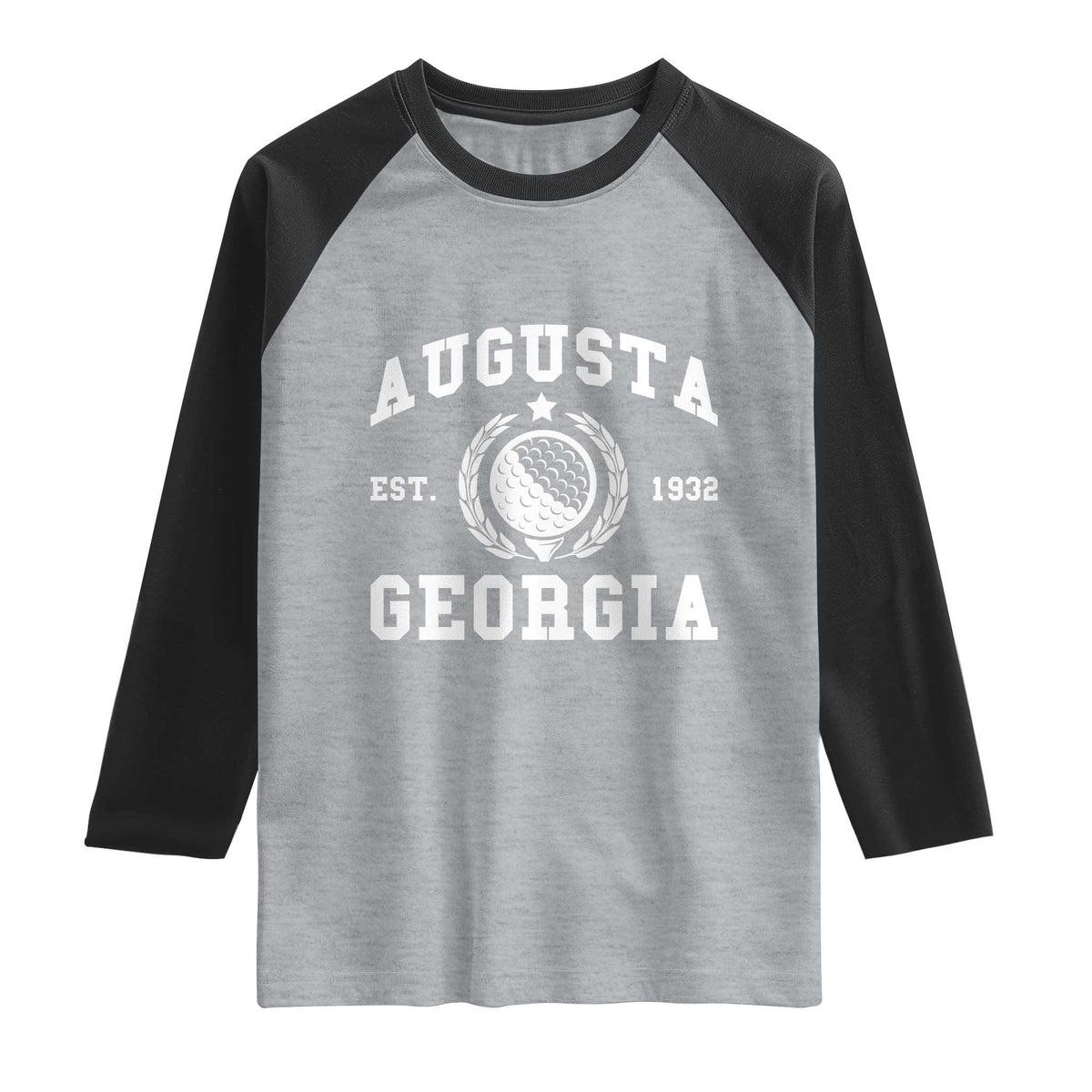 Generic Augusta Georgia Raglan Shirt Vintage Style Golf Pullover Golf Lover Gift TS10 Heather Gray Black Print Your Wear