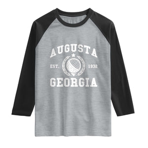 Generic Augusta Georgia Raglan Shirt Vintage Style Golf Pullover Golf Lover Gift TS10 Heather Gray Black Print Your Wear