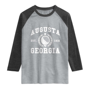 Generic Augusta Georgia Raglan Shirt Vintage Style Golf Pullover Golf Lover Gift TS10 Heather Gray Heather Charcoal Print Your Wear