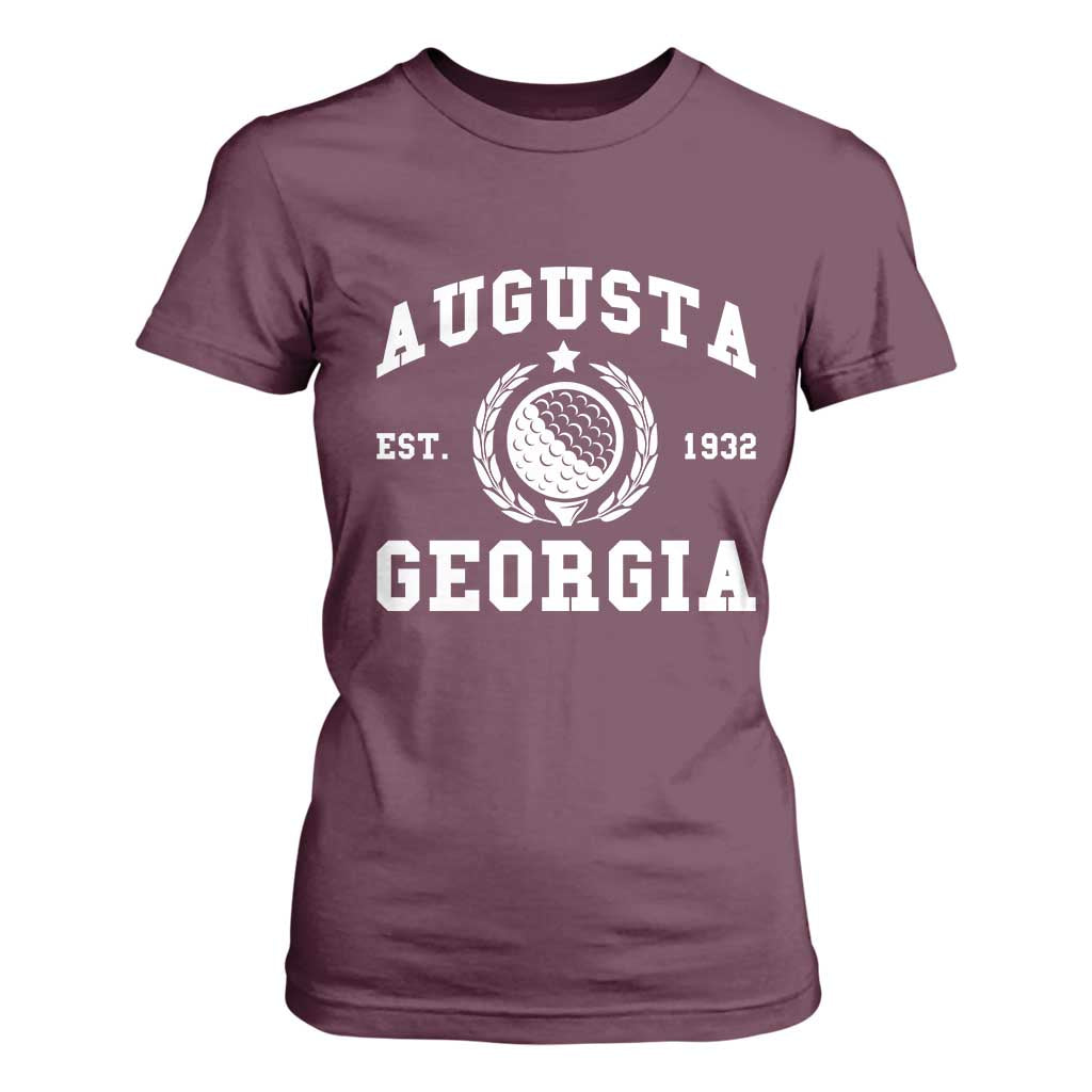 Generic Augusta Georgia T Shirt For Women Vintage Style Golf Pullover Golf Lover Gift TS10 Maroon Print Your Wear