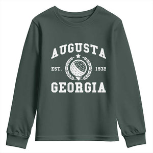 Generic Augusta Georgia Youth Sweatshirt Vintage Style Golf Pullover Golf Lover Gift TS10 Dark Forest Green Print Your Wear