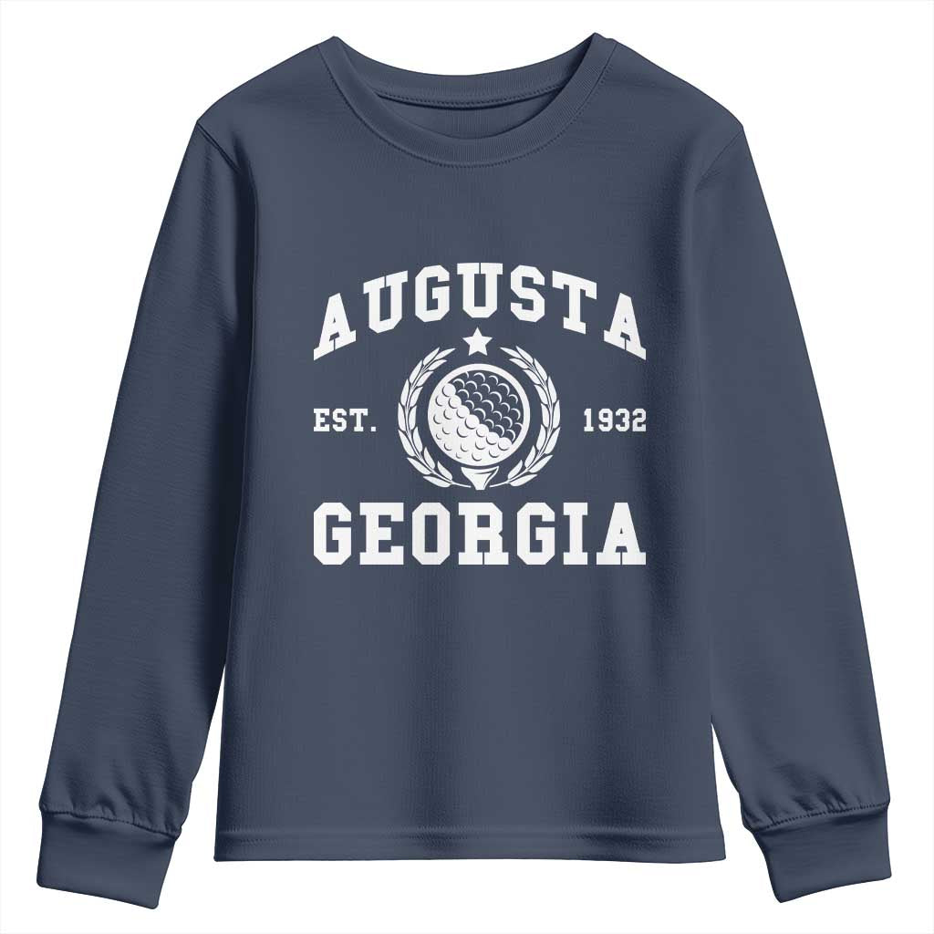 Generic Augusta Georgia Youth Sweatshirt Vintage Style Golf Pullover Golf Lover Gift TS10 Navy Print Your Wear