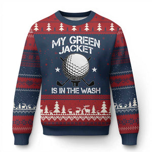 My Jacket Is In The Wash Funny Golfer Ugly Christmas Sweater Georgia Green Golfing Tournament Humor TS10 Navy Red Print Your Wear
