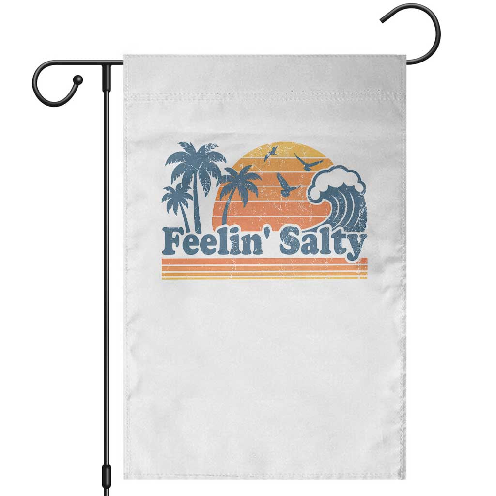 Funny Feelin Salty Garden Flag Retro Beach Summer Vacation TS10 White Print Your Wear