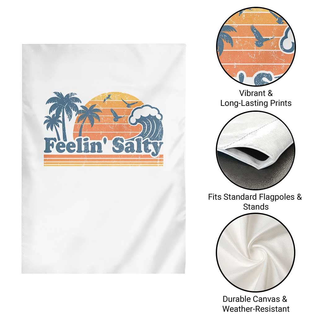 Funny Feelin Salty Garden Flag Retro Beach Summer Vacation TS10 Print Your Wear