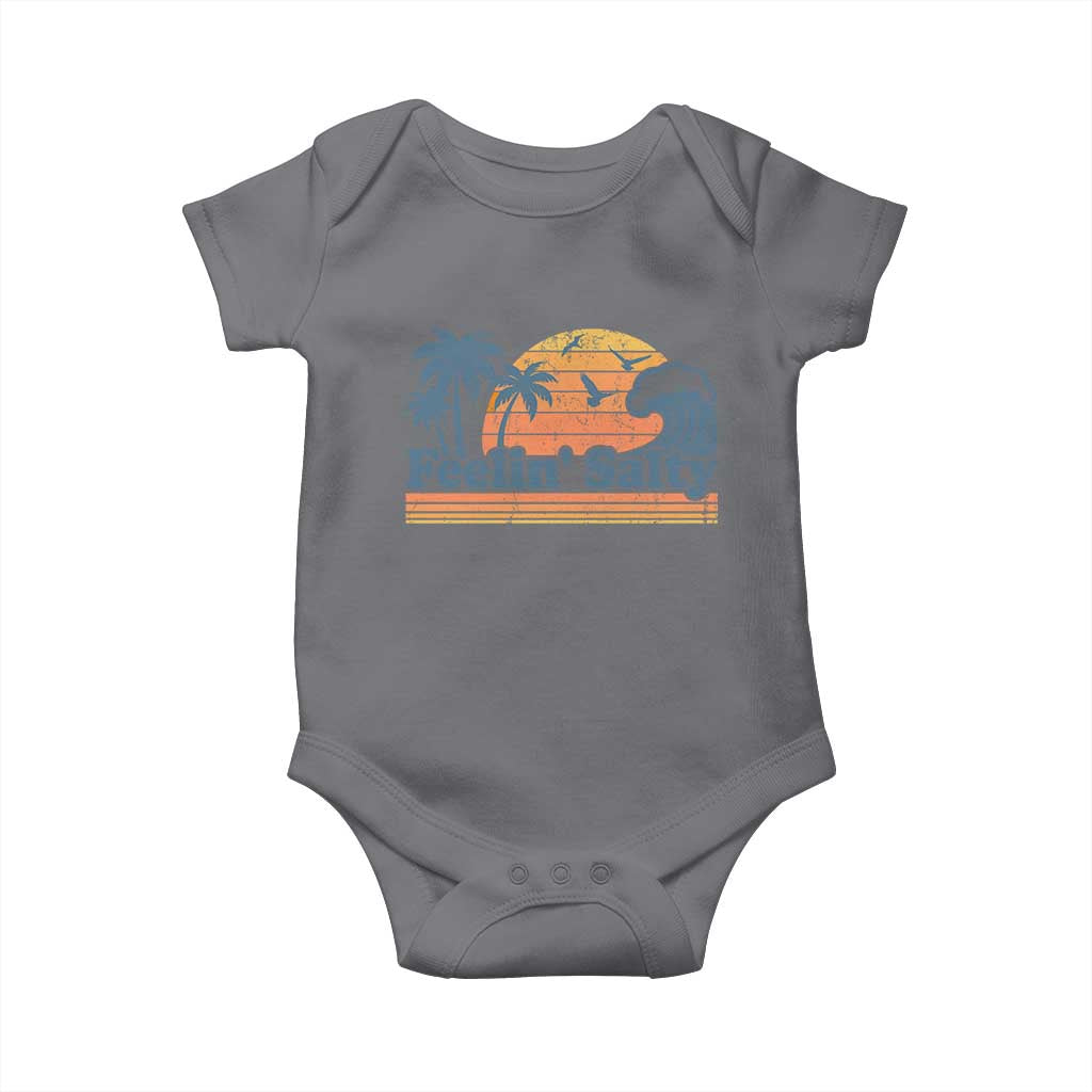 Funny Feelin Salty Baby Onesie Retro Beach Summer Vacation TS10 Charcoal Print Your Wear