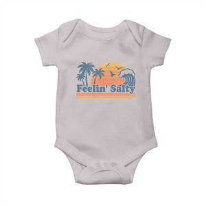 Funny Feelin Salty Baby Onesie Retro Beach Summer Vacation TS10 Ice Gray Print Your Wear
