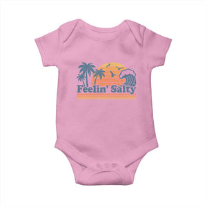 Funny Feelin Salty Baby Onesie Retro Beach Summer Vacation TS10 Light Pink Print Your Wear