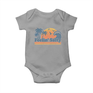Funny Feelin Salty Baby Onesie Retro Beach Summer Vacation TS10 Sport Gray Print Your Wear