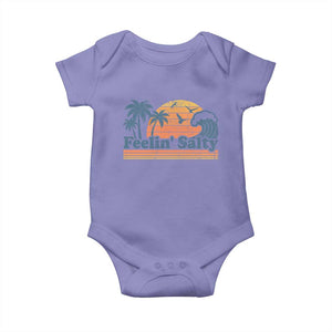 Funny Feelin Salty Baby Onesie Retro Beach Summer Vacation TS10 Violet Print Your Wear