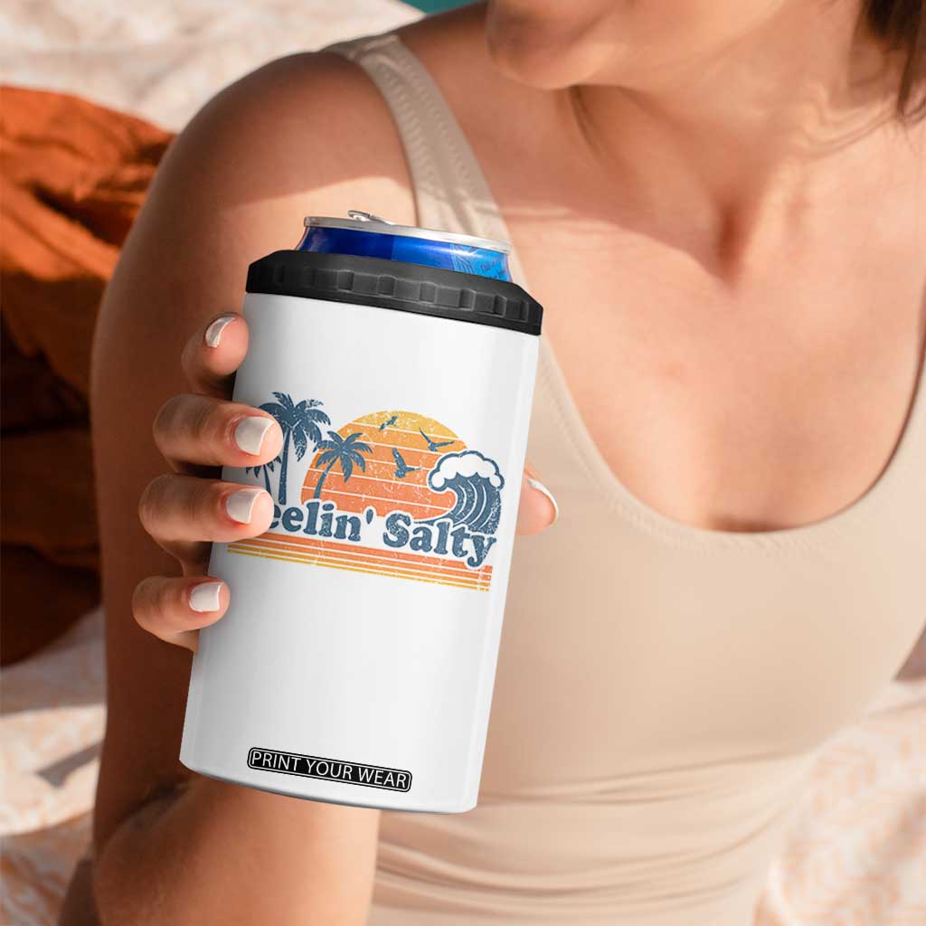 Funny Feelin Salty 4 in 1 Can Cooler Tumbler Retro Beach Summer Vacation TS10 Print Your Wear