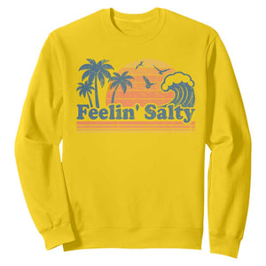 Funny Feelin Salty Sweatshirt Retro Beach Summer Vacation TS10 Daisy Print Your Wear