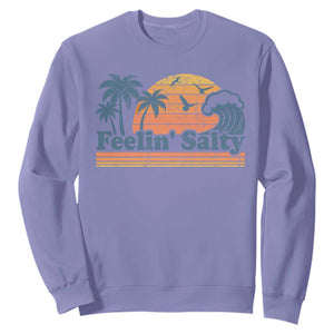 Funny Feelin Salty Sweatshirt Retro Beach Summer Vacation TS10 Violet Print Your Wear