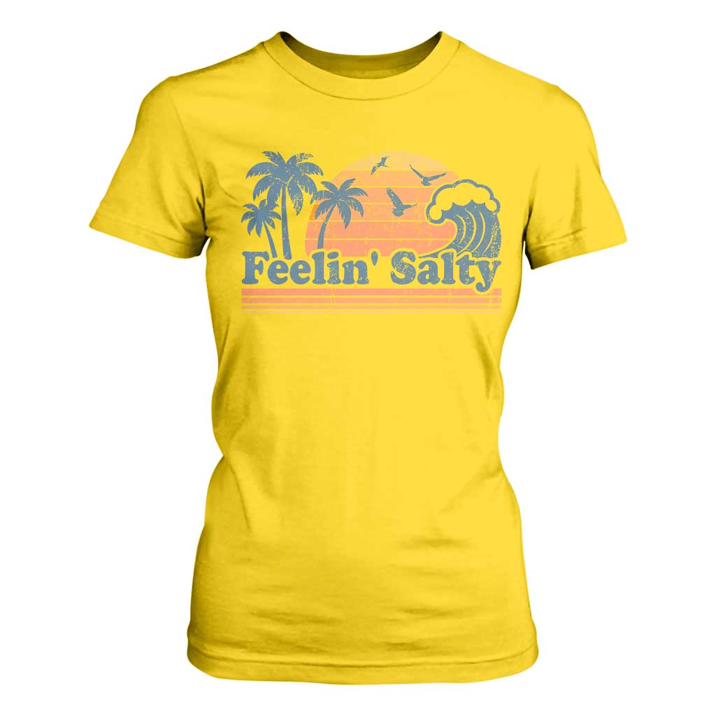 Funny Feelin Salty T Shirt For Women Retro Beach Summer Vacation TS10 Daisy Print Your Wear