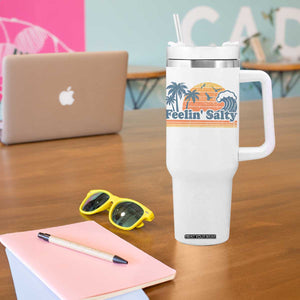 Funny Feelin Salty Tumbler With Handle Retro Beach Summer Vacation TS10 Print Your Wear