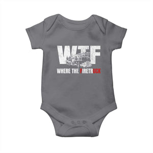 Funny Firefighter Baby Onesie WTF What The Firetruck Fireman Gift TS10 Charcoal Print Your Wear