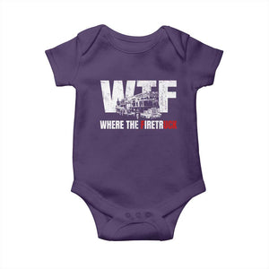 Funny Firefighter Baby Onesie WTF What The Firetruck Fireman Gift TS10 Purple Print Your Wear