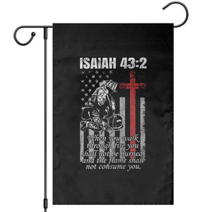 Isaiah 43 2 Firefighter Garden Flag Fireman Prayer Cross Bible Verse American Flag TS10 Black Print Your Wear