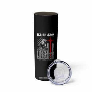Isaiah 43 2 Firefighter Skinny Tumbler Fireman Prayer Cross Bible Verse American Flag TS10 Print Your Wear