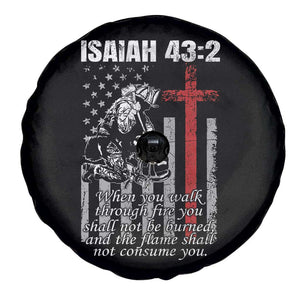 Isaiah 43 2 Firefighter Spare Tire Cover Fireman Prayer Cross Bible Verse American Flag TS10 Print Your Wear