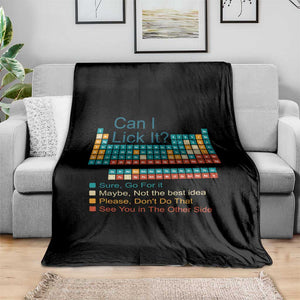 Can I Lick It Periodic Table Throw Blanket Funny Chemistry Science Teacher Student TS10 Print Your Wear