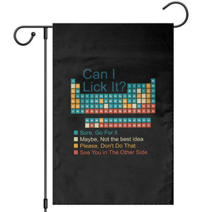 Can I Lick It Periodic Table Garden Flag Funny Chemistry Science Teacher Student TS10 Black Print Your Wear