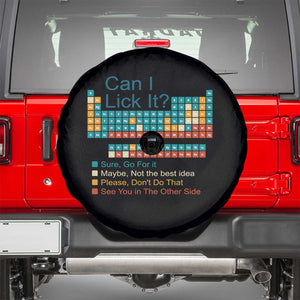 Can I Lick It Periodic Table Spare Tire Cover Funny Chemistry Science Teacher Student TS10 Black Print Your Wear