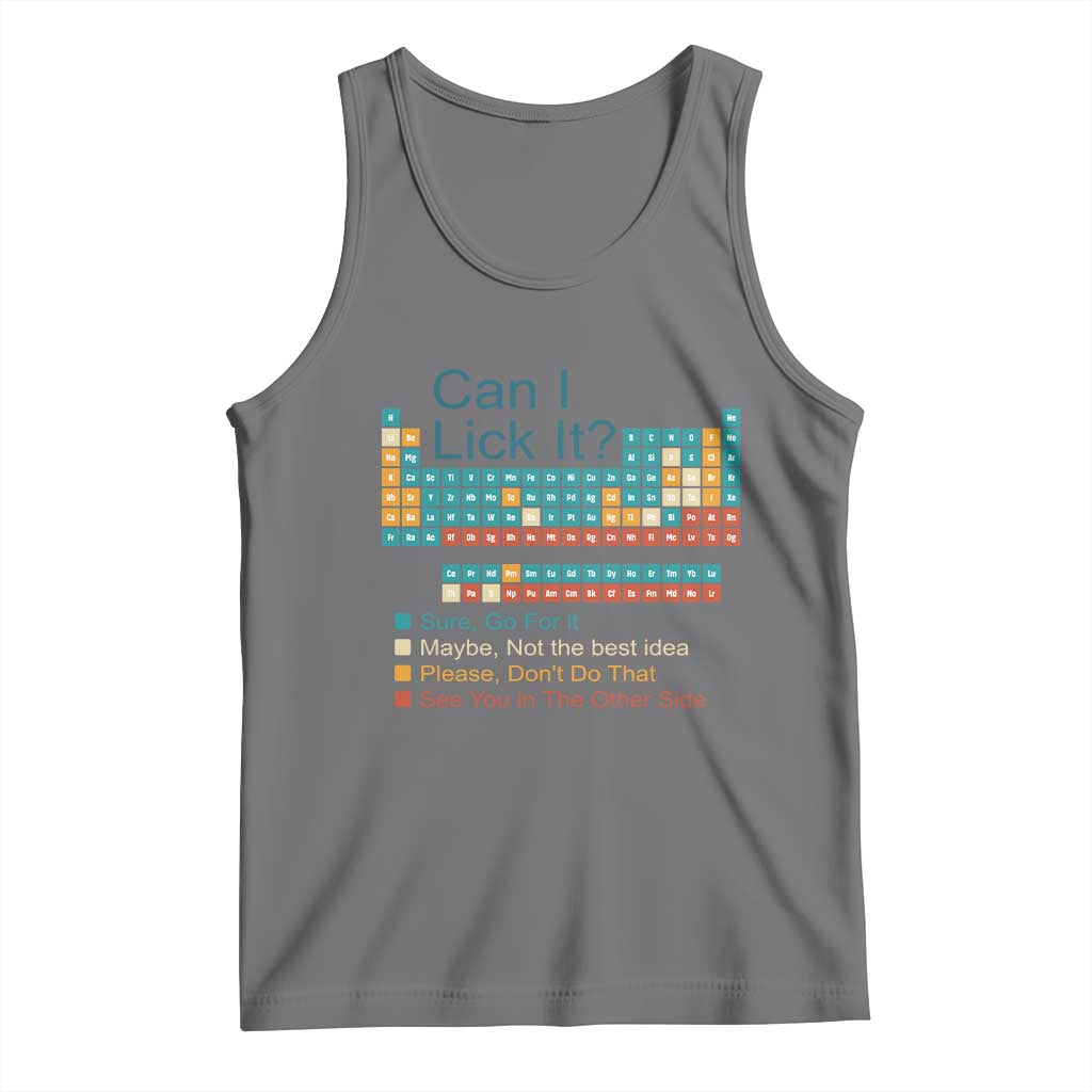 Can I Lick It Periodic Table Tank Top Funny Chemistry Science Teacher Student TS10 Black Heather Print Your Wear