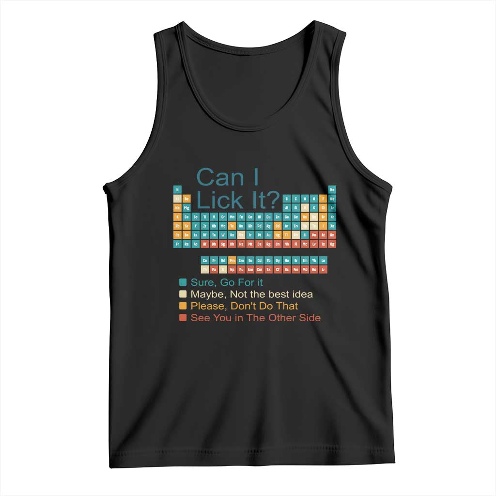 Can I Lick It Periodic Table Tank Top Funny Chemistry Science Teacher Student TS10 Black Print Your Wear