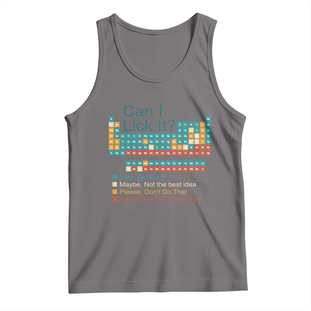 Can I Lick It Periodic Table Tank Top Funny Chemistry Science Teacher Student TS10 Deep Heather Print Your Wear