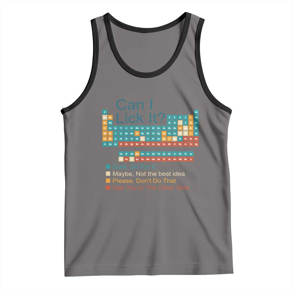 Can I Lick It Periodic Table Tank Top Funny Chemistry Science Teacher Student TS10 Deep Heather Black Print Your Wear