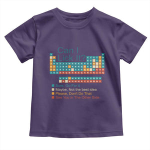 Can I Lick It Periodic Table Toddler T Shirt Funny Chemistry Science Teacher Student TS10 Purple Print Your Wear