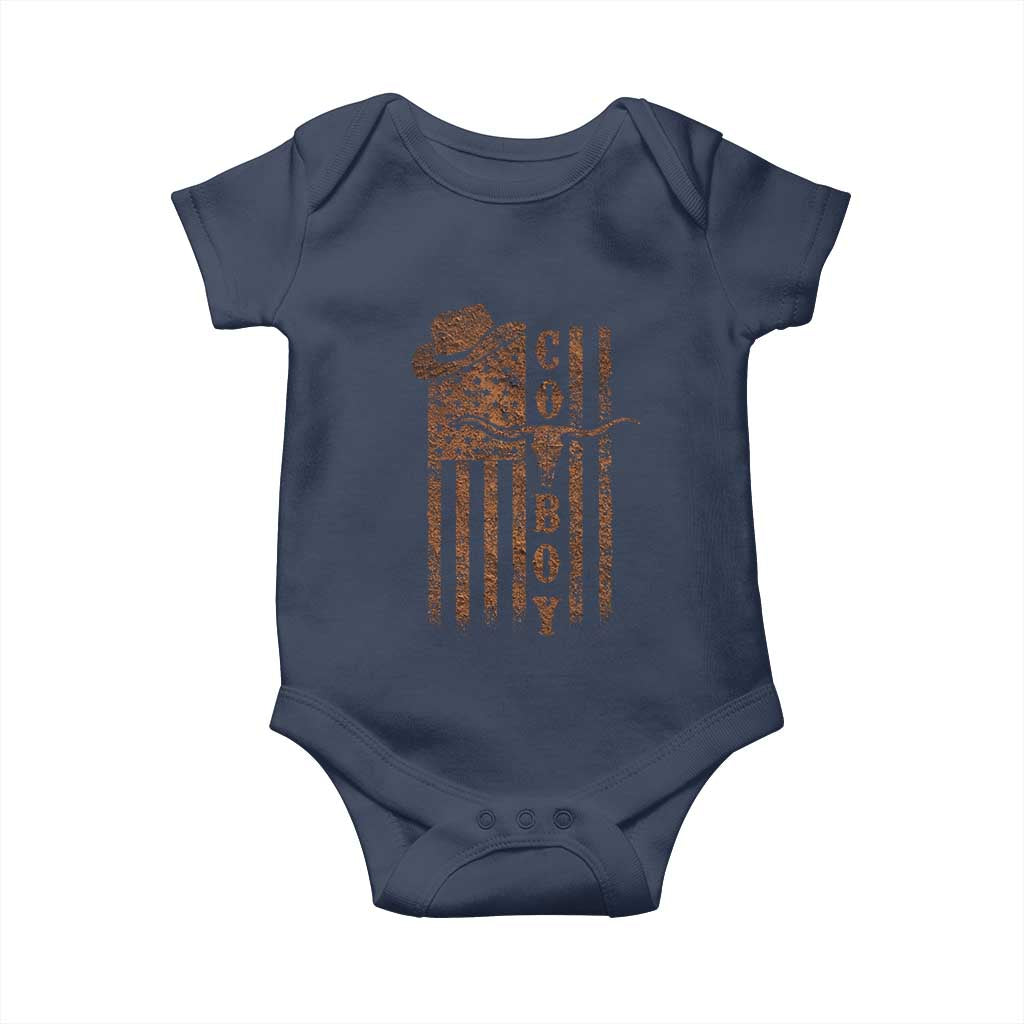 Retro Cowboy Baby Onesie USA Flag Texas Western Country Rodeo Southern