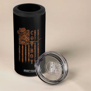 Retro Cowboy 4 in 1 Can Cooler Tumbler USA Flag Texas Western Country Rodeo Southern