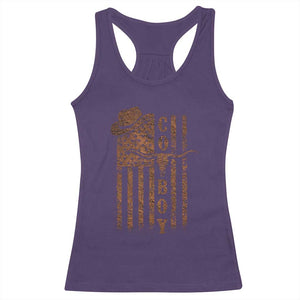 Retro Cowboy Racerback Tank Top USA Flag Texas Western Country Rodeo Southern