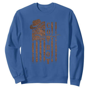 Retro Cowboy Sweatshirt USA Flag Texas Western Country Rodeo Southern