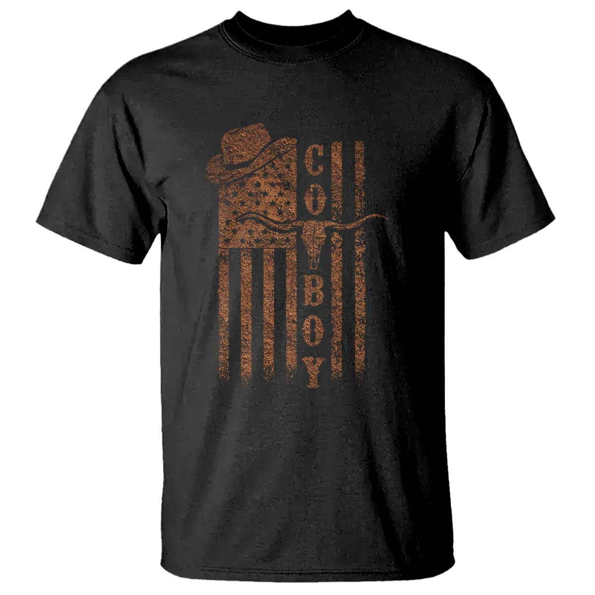 Retro Cowboy T Shirt USA Flag Texas Western Country Rodeo Southern