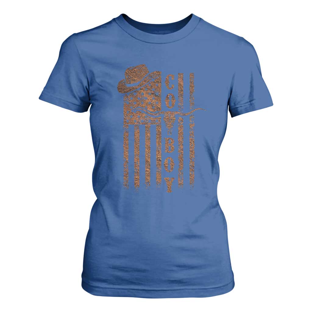 Retro Cowboy T Shirt For Women USA Flag Texas Western Country Rodeo Southern